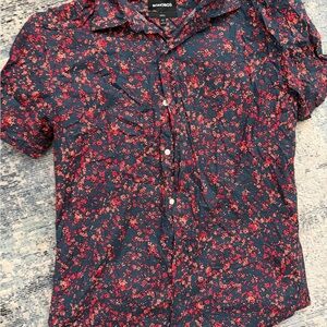 Bonobos Men's Riviera Floral Shirt - Red and Black